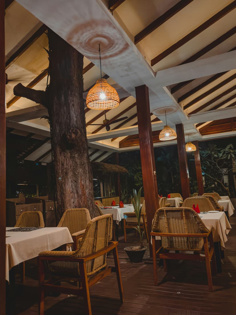 Intimate dining area with sea views